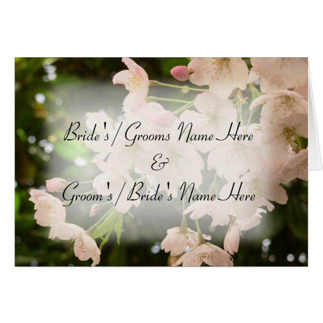 Personalisierte Cherry Blossom Card Hochzeitskarte (Vorderseite (Horizontal))