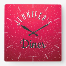 Personalisierte Cherry Soda Retro Diner Clock