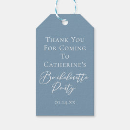 Personalisierte Chic Dusty Blue Junggesellinnenabs Geschenkanhänger