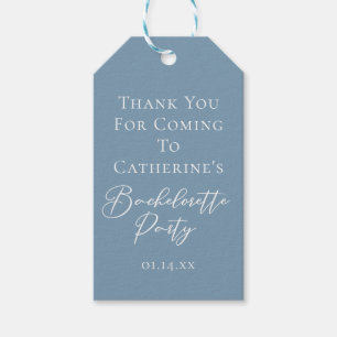 Personalisierte Chic Dusty Blue Junggesellinnenabs Geschenkanhänger