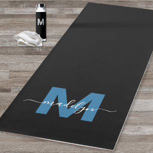 Personalisierte Chic-Kalligrafie-Name Monogramm Bl Yogamatte