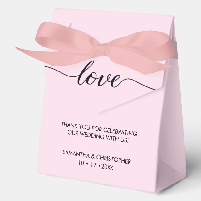 Personalisierte Chic-Liebe ScrIpt Black Pink-Hochz Geschenkschachtel (Vorderseite)