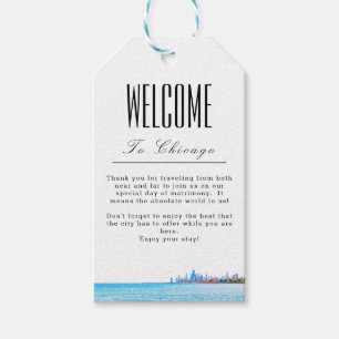 Personalisierte Chicago Begrüßungsmarke Geschenkanhänger