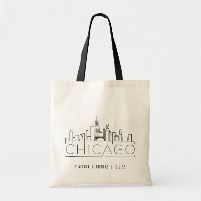 Personalisierte Chicago Wedding Welcome Bag Tasche (Vorne)