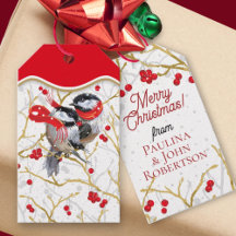 Personalisierte Chickadees WeihnachtsgeschenkTags