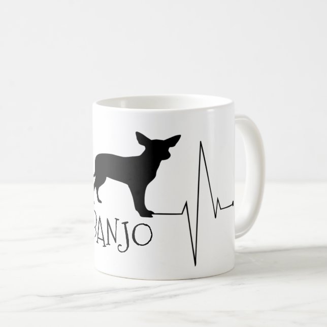 Personalisierte Chihuahua Liebe Mein Hund Herzschl Kaffeetasse (VorderseiteRechts)
