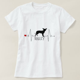 Personalisierte Chihuahua Liebe Mein Hund Herzschl T-Shirt
