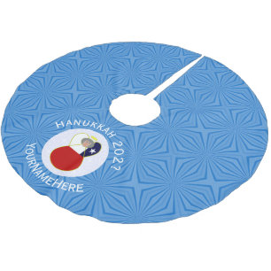 Personalisierte Chile Abuela Engel Chanukka-Flagge Polyester Weihnachtsbaumdecke