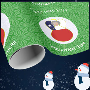 Personalisierte Chile-Oma-Engel-Weihnachtsflagge  Geschenkpapier