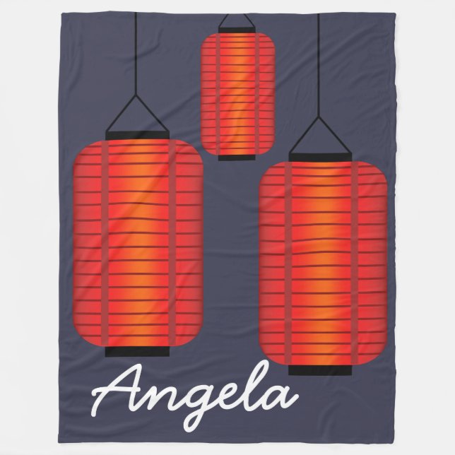 Personalisierte Chinesische Lanterns Fleecedecke (Vorderseite)