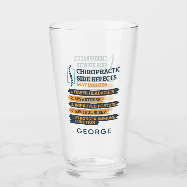 Personalisierte chiropraktische Nebenwirkungen Vat Glas (Vorderseite)