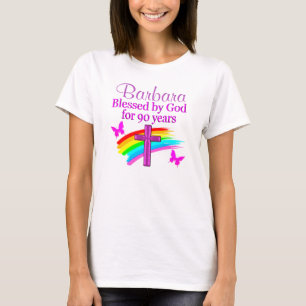 PERSONALISIERTE CHRISTLICHE 90. GEBURTSTAG-DESIGN T-Shirt