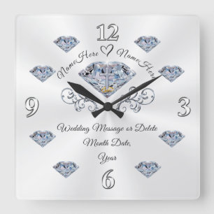 Personalisierte Christliche Ehegeschenke online Quadratische Wanduhr