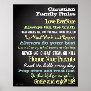 Personalisierte christliche Familie ordnet Poster