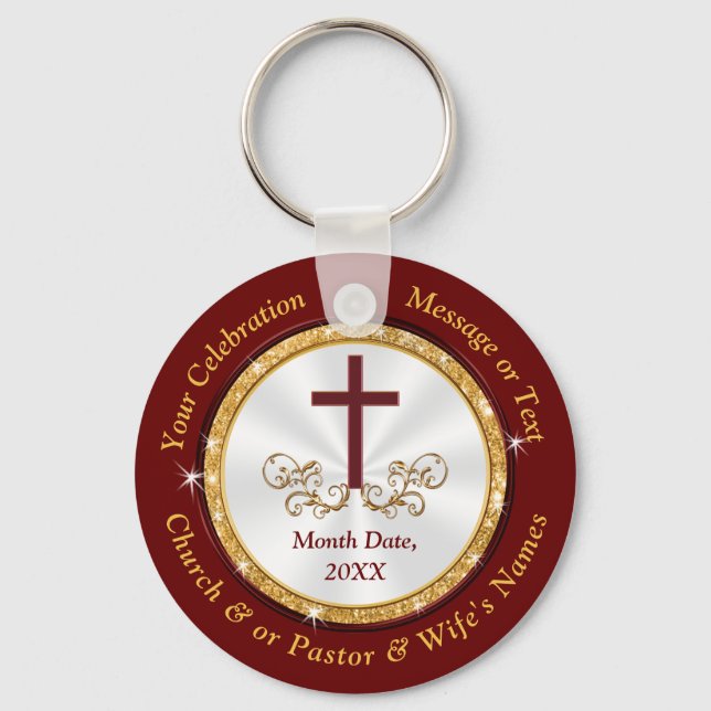 Personalisierte, Christliche Gastgeschenke, Burgun Schlüsselanhänger (Vorderseite)