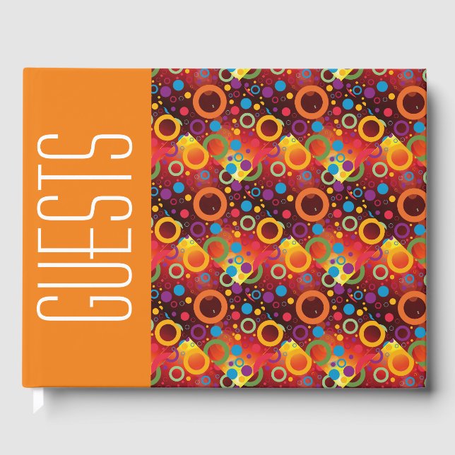 Personalisierte Christliche Schrift - ORANGE Circl Gästebuch (Vorderseite)