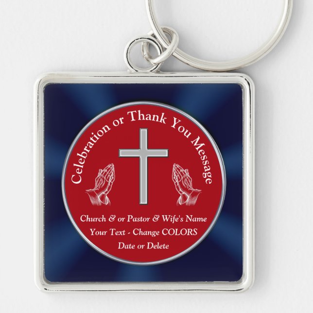 Personalisierte Christliche Wertgutscheine, Kirche Schlüsselanhänger (Vorne)