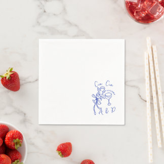 Personalisierte Cin Cin Cherub Cupid Handgezeichne Serviette