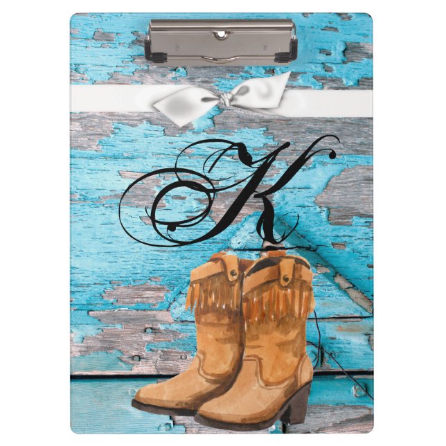 Personalisierte Clip Board Blue Wood Barn Door Sti Klemmbrett (Vorderseite)