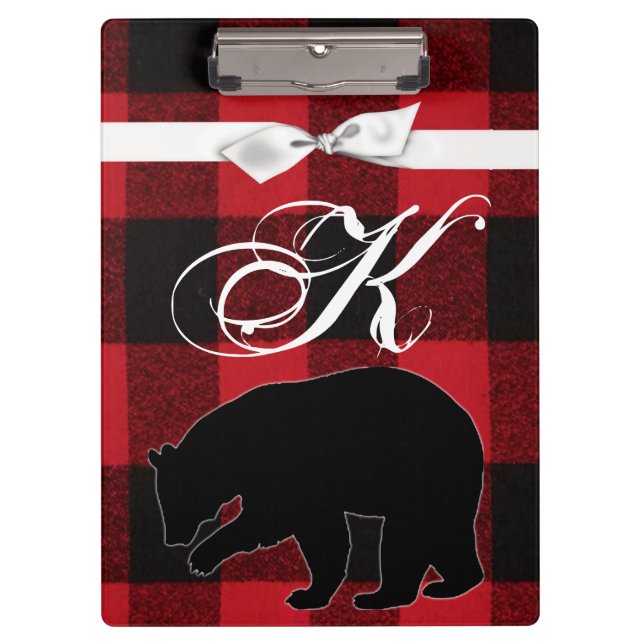Personalisierte Clip Board Red Buffalo Kariert Bär Klemmbrett (Vorderseite)