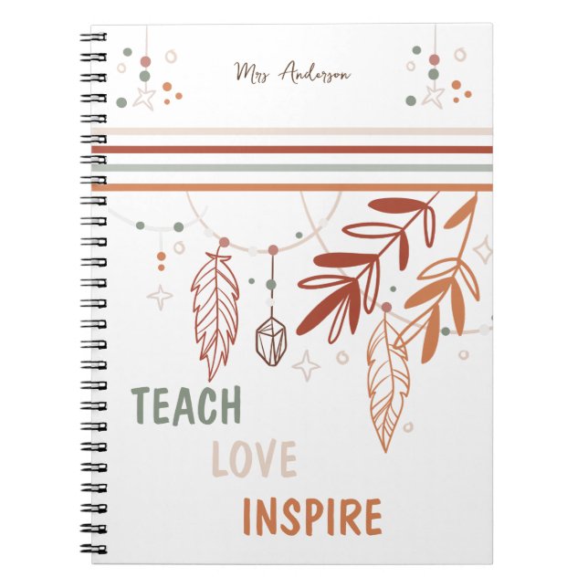 personalisierte Clipboard Bohemisch Floral anpasse Notizblock (Vorderseite)