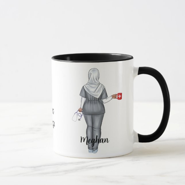 Personalisierte CNA-Geschenke (muslimische Frau) Tasse (Rechts)