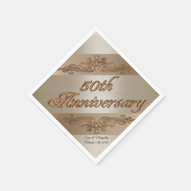 personalisierte Cocktail-Servietten zum 50. Jahres Serviette (Ecke)