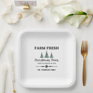 Personalisierte Cocktail-Teller der Weihnachtsbaum Pappteller