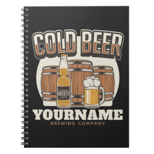 Personalisierte Cold Beer Oak Barrel Brauerei Notizblock