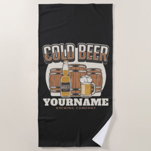 Personalisierte Cold Beer Oak Barrel Brauerei Strandtuch