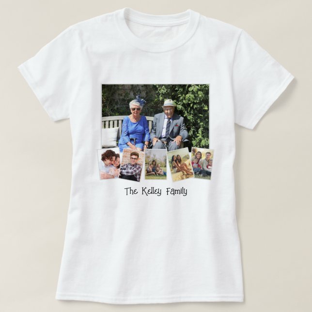 Personalisierte Collage aus 6 Fotos T-Shirt (Design vorne)