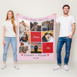 Personalisierte Collage Blanket - Rosa Version Fleecedecke