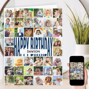 Personalisierte Collage mit 40 Fotos zum Geburtsta Karte