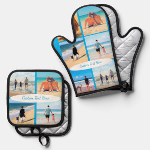 Personalisierte Collage und benutzerdefinierter Te Ofenhandschuh & Topflappen-Set
