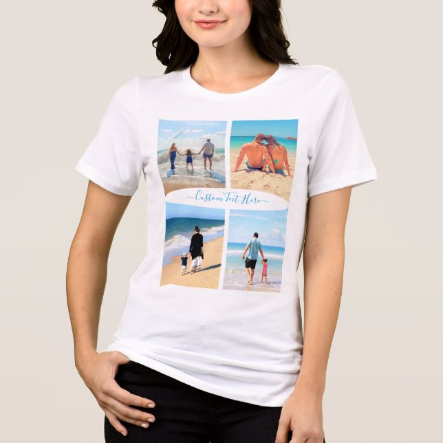 Personalisierte Collage von benutzerdefiniertem Te Tri-Blend Shirt (Vorderseite)