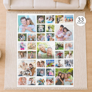 Personalisierte Collage-Vorlage für 33 Fotos in We Fleecedecke