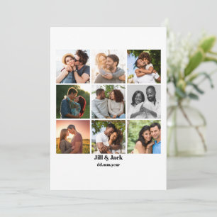 Personalisierte Collage-Vorlage für Paare mit 9 Fo Feiertagskarte