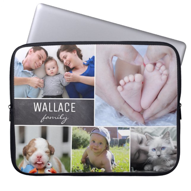 Personalisierte Collagen-Familie scherzt Laptopschutzhülle (Vorderseite)
