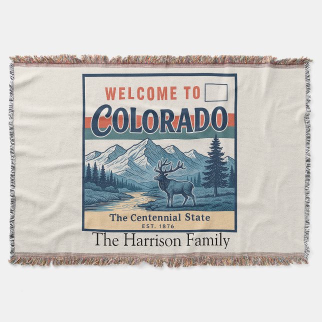 Personalisierte Colorado-Wurfdecke Decke (Vorderseite)