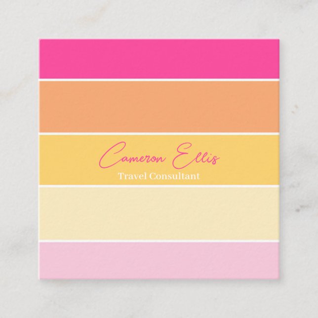 Personalisierte Colorblock-Visitenkarte Quadratische Visitenkarte (Vorderseite)