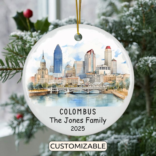 Personalisierte Columbus-Ornament, Ohio Keramik Ornament (Von Creator hochgeladen)