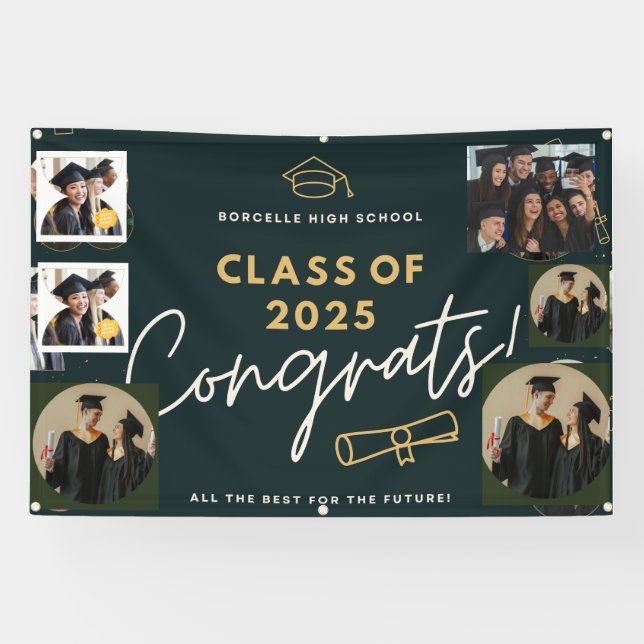 personalisierte Congrates blühen Abschluss Banner (Horizontal)