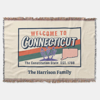 Personalisierte Connecticut-Wurfdecke Decke