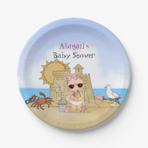 Personalisierte Coole Beach Baby Dusche Teller ~ M