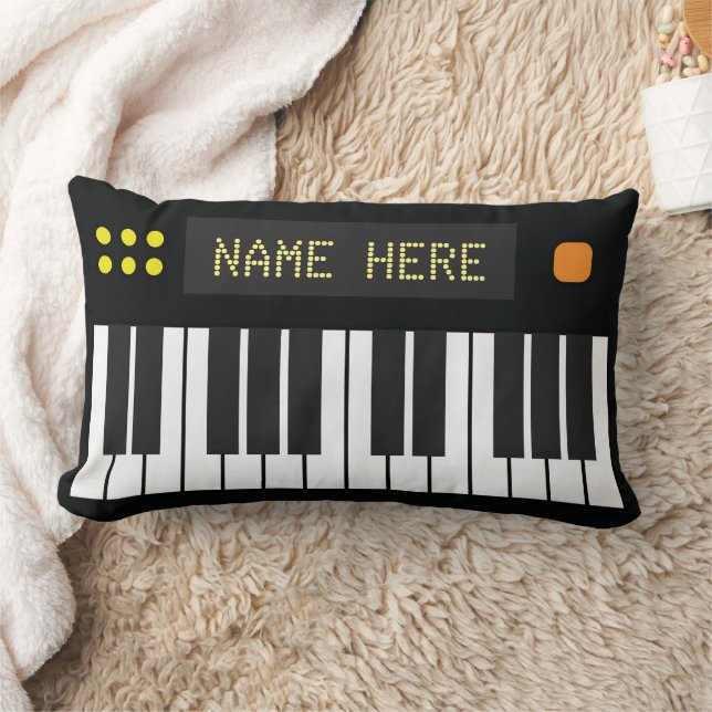 Personalisierte Coole Black Keyboard-Musik Lendenkissen (Decke)