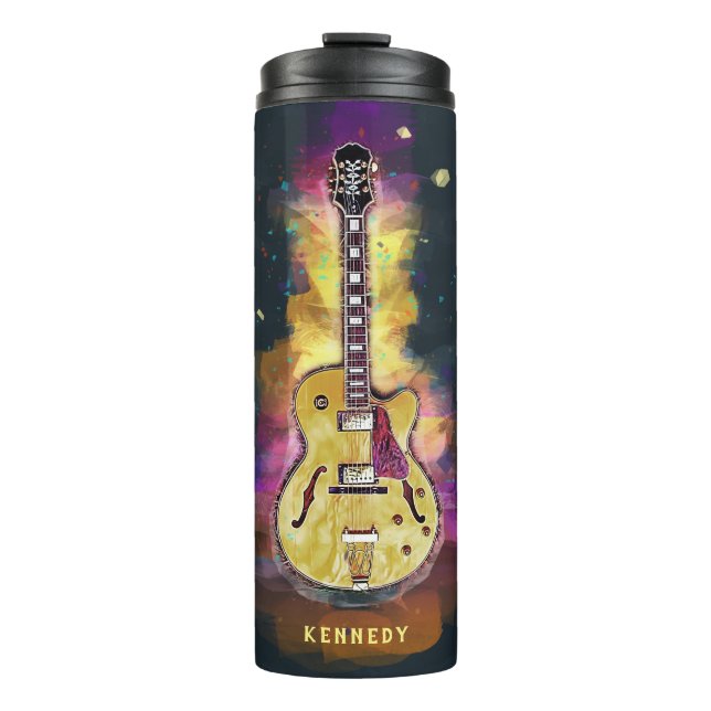 Personalisierte Coole Funky Abstrakt Guitar Art Thermosbecher (Vorderseite)
