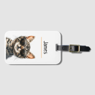 Personalisierte coole Katze Gepäckanhänger