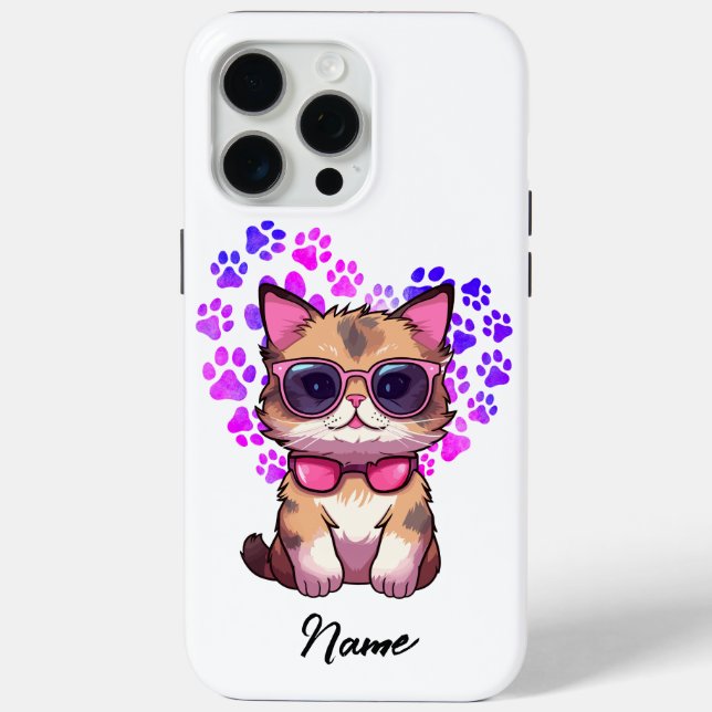 Personalisierte Coole Katze in Sonnenbrillen Fall Case-Mate iPhone Hülle (Rückseite)