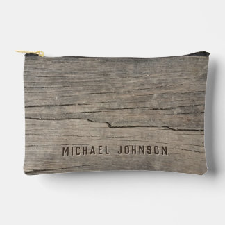 Personalisierte Coole rustikale Holzstruktur Zubehörtasche