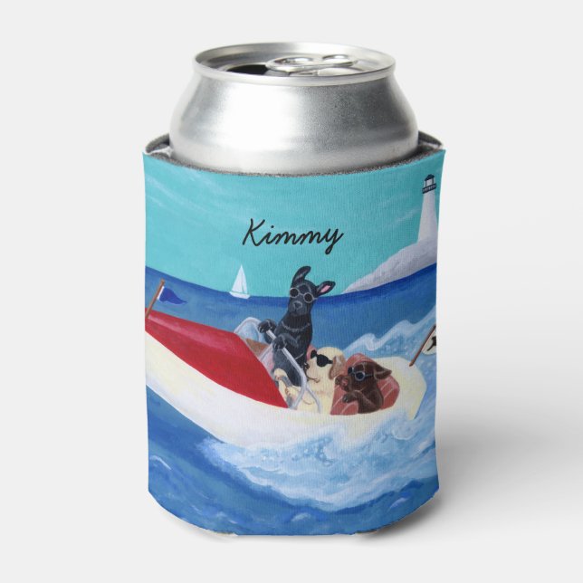 Personalisierte Coole Sommer-Labrador-Malerei Dosenkühler (Kanne Vorderseite)